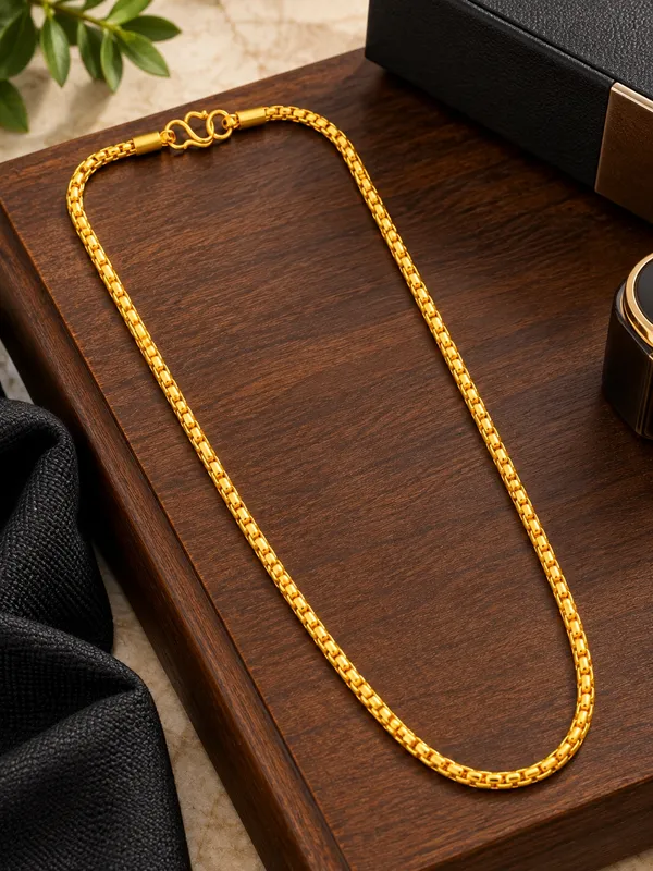 20_Inch_Gold_Plated_Box_Link_Chain_with_S-Type_Hook_Closure_for_Women