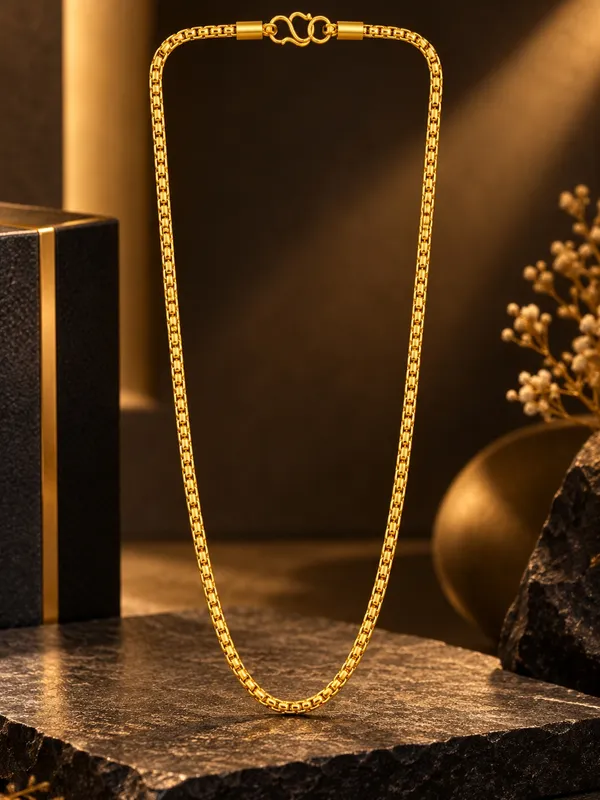 20_Inch_Gold_Plated_Box_Link_Chain_with_S-Type_Hook_Closure_for_Women