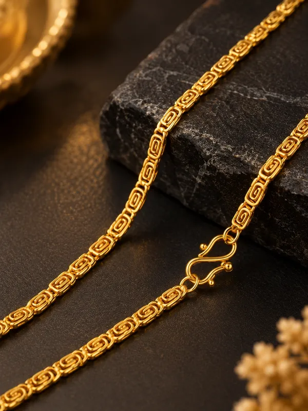 20_Inch_Gold_Plated_Intricate_Link_Chain_with_S-Type_Hook_Closure_for_Men