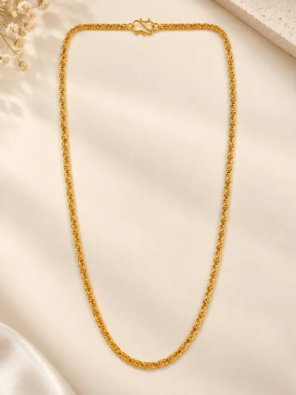 20_Inch_Gold_Plated_Intricate_Link_Chain_with_S-Type_Hook_Closure_for_Men