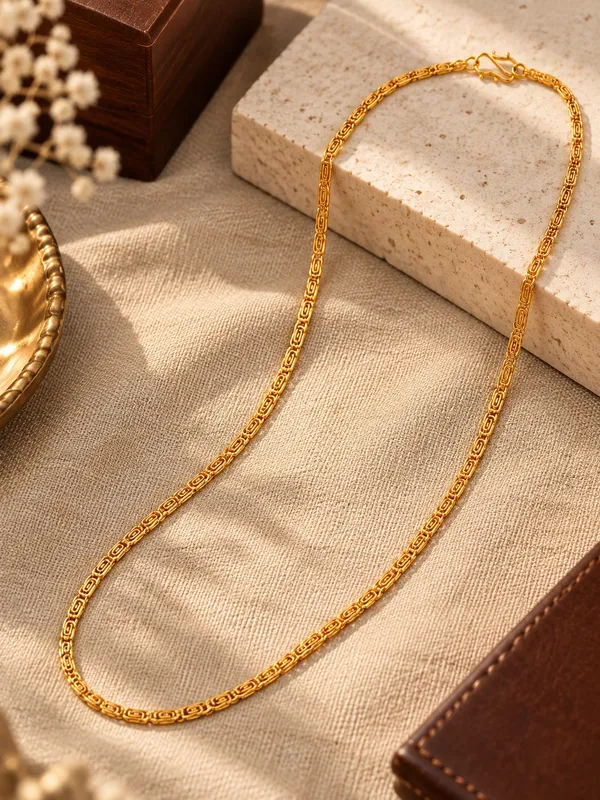 20_Inch_Gold_Plated_Intricate_Link_Chain_with_S-Type_Hook_Closure_for_Men