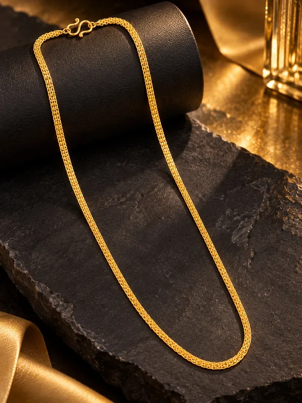20_Inch_Gold_Plated_Woven_Link_Chain_with_S-Type_Hook_Closure_for_Women