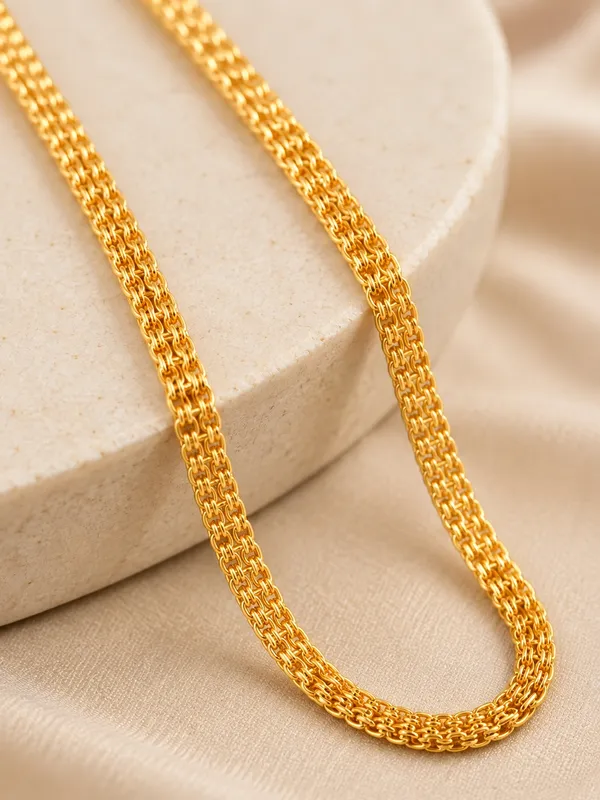 20_Inch_Gold_Plated_Woven_Link_Chain_with_S-Type_Hook_Closure_for_Women