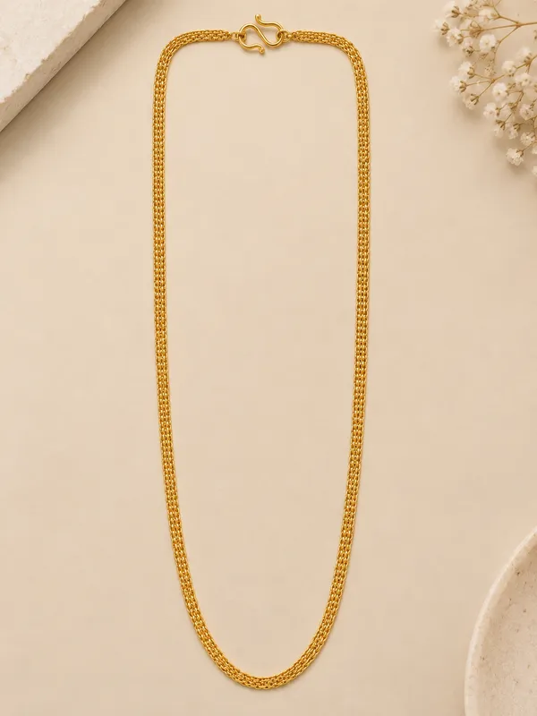20_Inch_Gold_Plated_Woven_Link_Chain_with_S-Type_Hook_Closure_for_Women