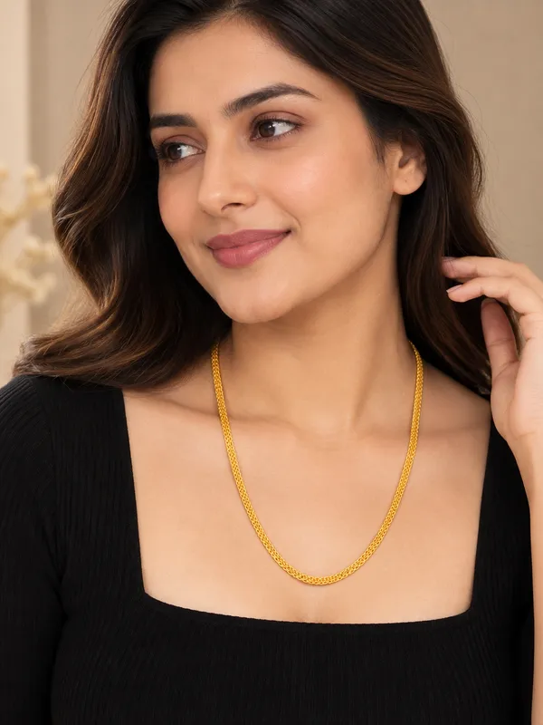 20_Inch_Gold_Plated_Woven_Link_Chain_with_S-Type_Hook_Closure_for_Women
