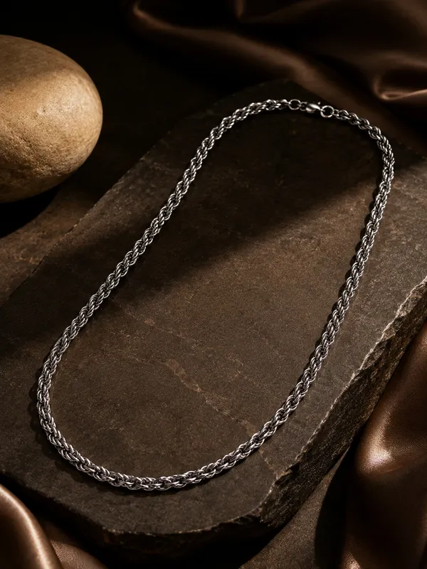 20_Inch_Silver_Tone_Braided_Link_Chain_for_Men_&_Women