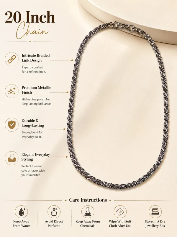 20_Inch_Silver_Tone_Braided_Link_Chain_for_Men_&_Women