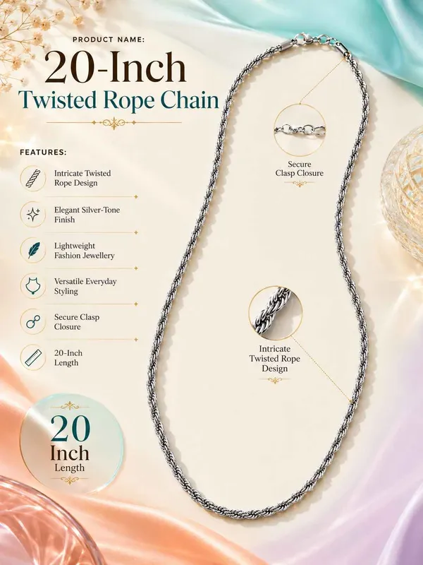 20_Inch_Silver_Tone_Twisted_Rope_Chain_for_Men_&_Women