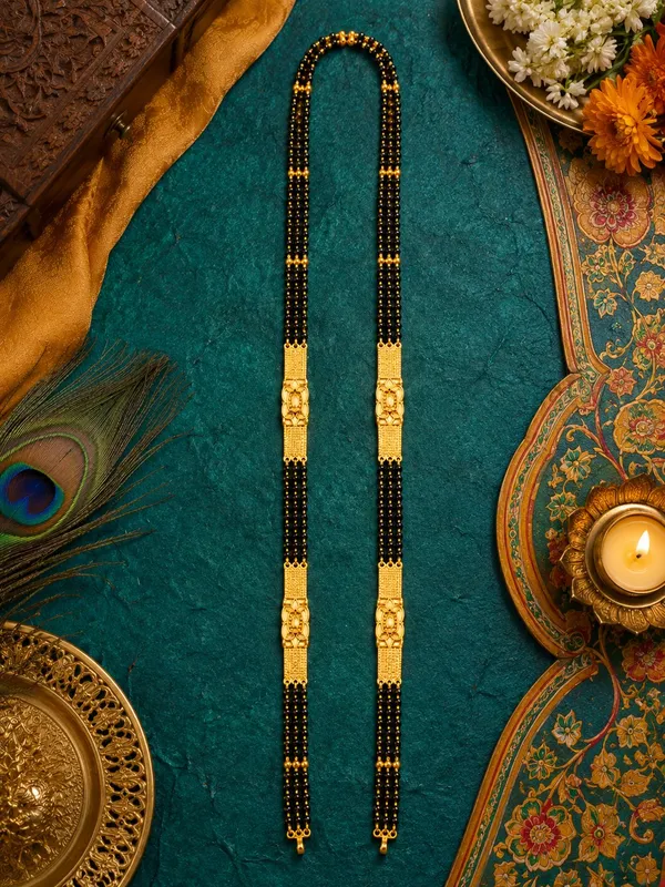 3-Line_Black_Bead_Gold_Plated_Traditional_Mangalsutra