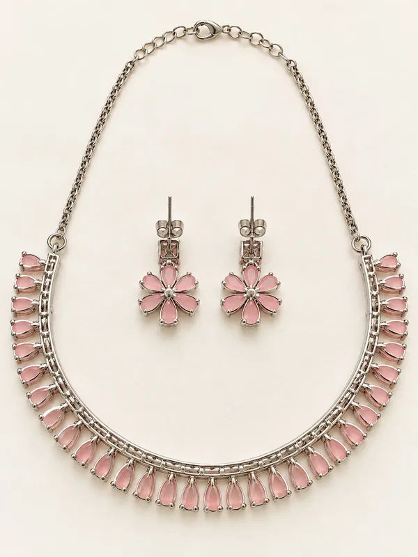 AD_Stone_Pink_Teardrop_Necklace_Set_with_Matching_Earrings