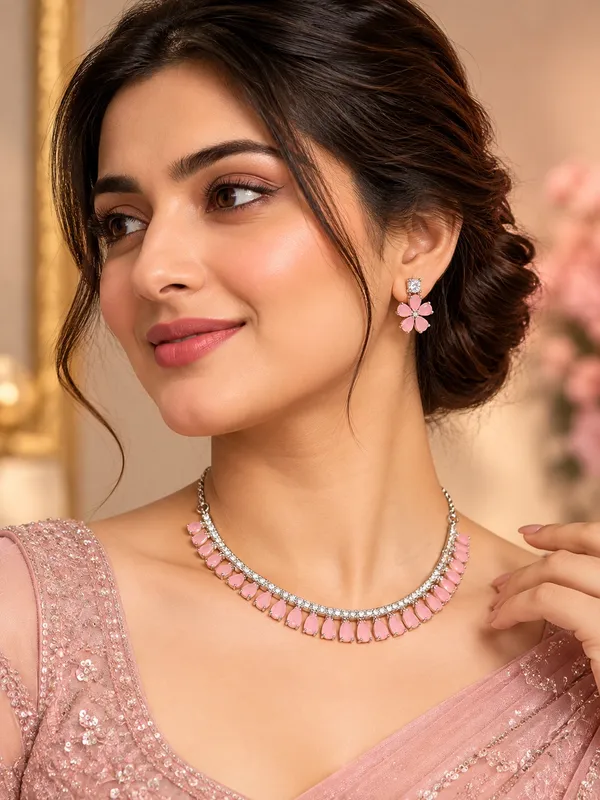 AD_Stone_Pink_Teardrop_Necklace_Set_with_Matching_Earrings
