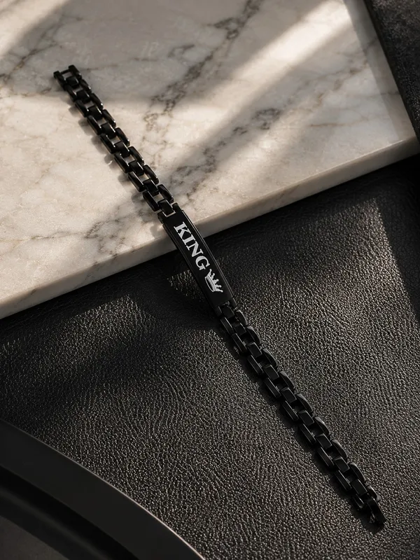 Black_King_Stainless_Steel_Bracelet_for_Men_–_Adjustable_Free_Size_with_Crown_Engraving