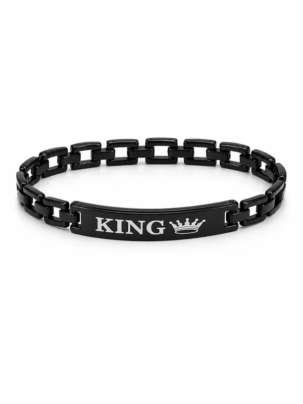 Black_King_Stainless_Steel_Bracelet_for_Men_–_Adjustable_Free_Size_with_Crown_Engraving