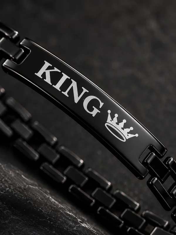 Black_King_Stainless_Steel_Bracelet_for_Men_–_Adjustable_Free_Size_with_Crown_Engraving