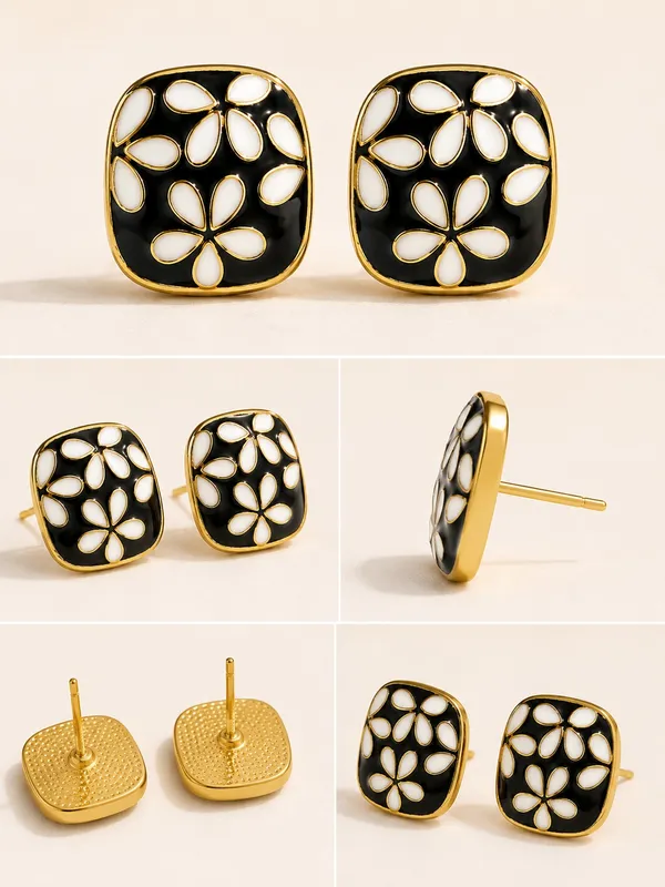 Black_&_White_Meenakari_Floral_Square_Stud_Earrings