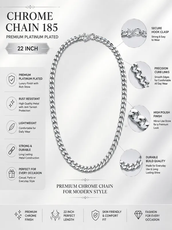 Chrome_Chain_185_–_Premium_Platinum_Plated_Curb_Chain_Necklace_for_Men,_22_Inch