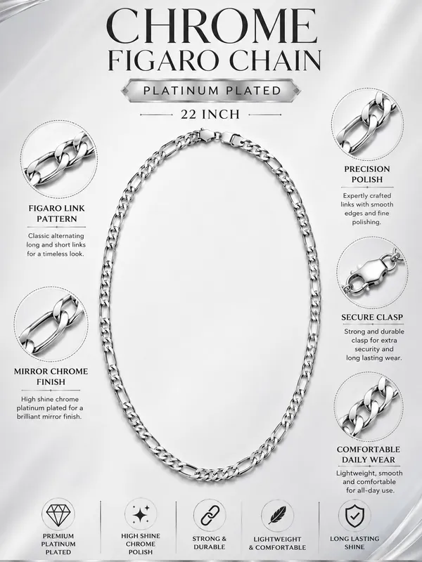 Chrome_Figaro_Chain_–_22_Inch