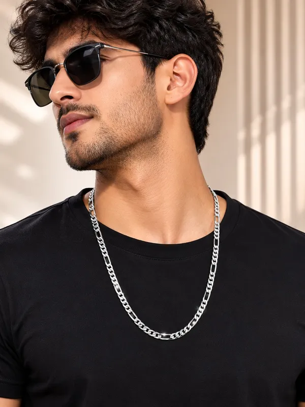 Chrome_Figaro_Chain_–_22_Inch