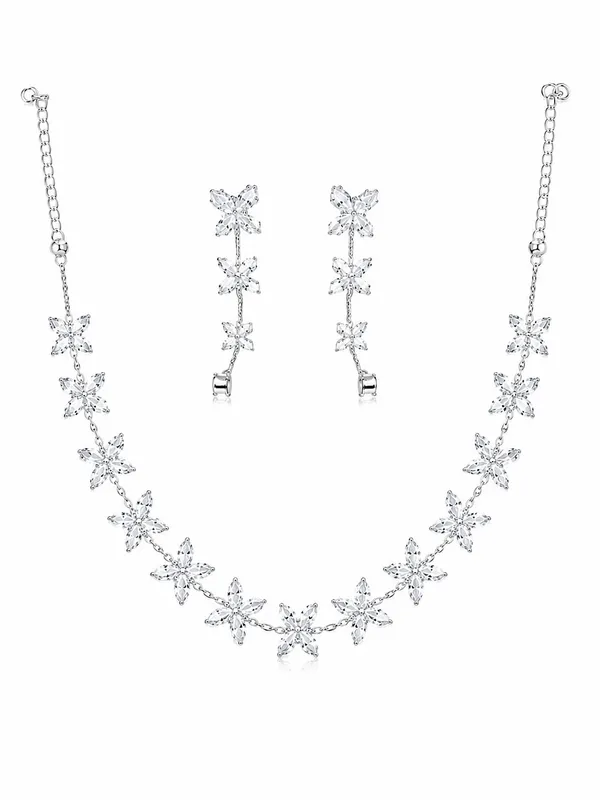 Crystal_Floral_Necklace_Set_with_Matching_Drop_Earrings_–_Silver_Finish