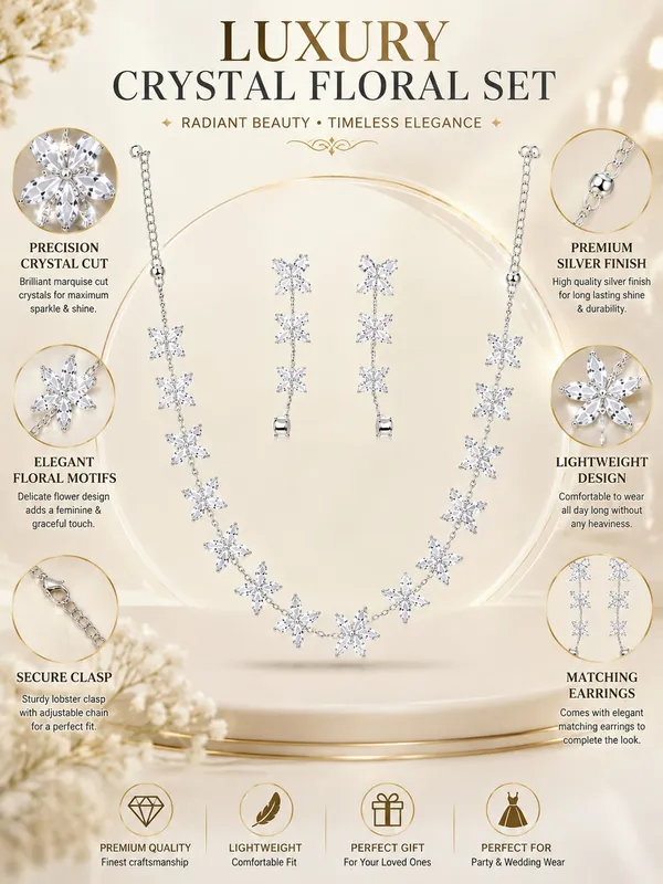 Crystal_Floral_Necklace_Set_with_Matching_Drop_Earrings_–_Silver_Finish