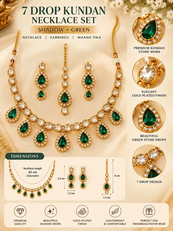 Drop_Kundan_Necklace_Set_with_Matching_Earrings_and_Maang_Tikka_Shadow_Green