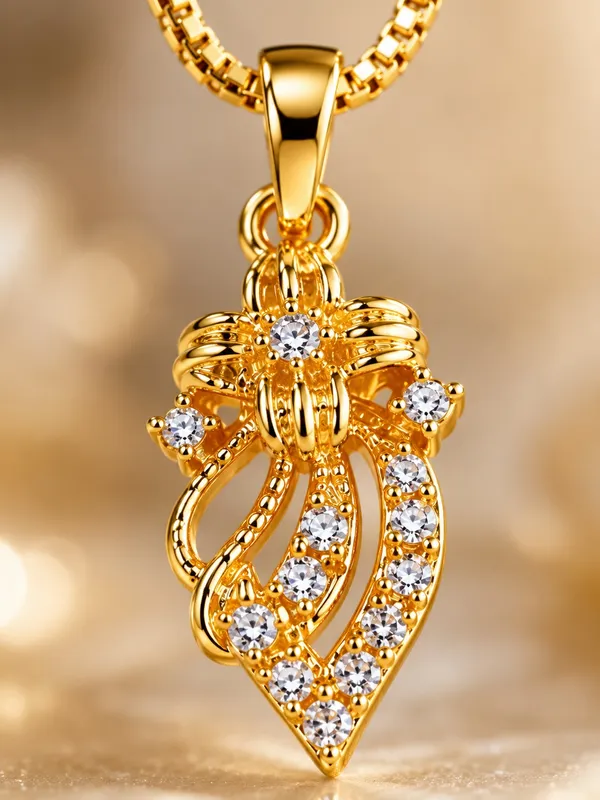Elegant_Floral_CZ_Gold_Plated_Pendant_Chain