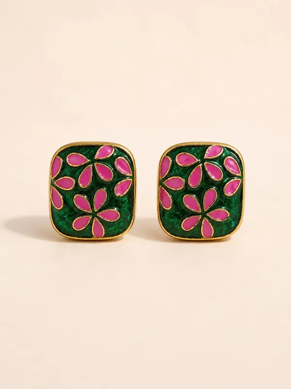 Elegant_Meenakari_Floral_Square_Stud_Earrings