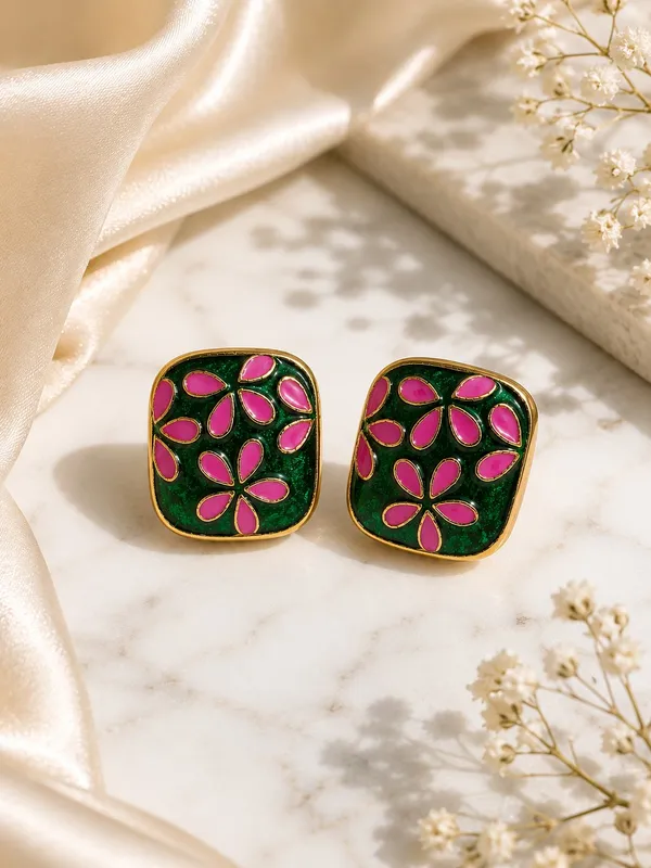 Elegant_Meenakari_Floral_Square_Stud_Earrings