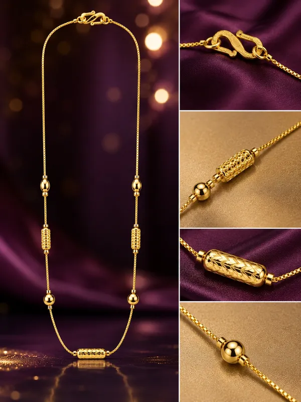 Elegant_One_Gram_Gold_Plated_Beaded_Chain_18_INCH