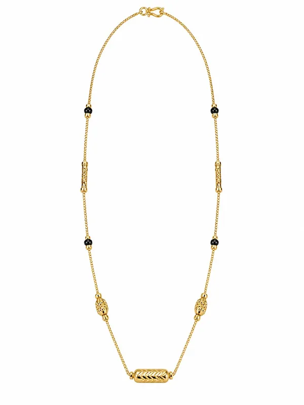 Elegant_One_Gram_Gold_Plated_Black_Bead_Chain_18_INCH