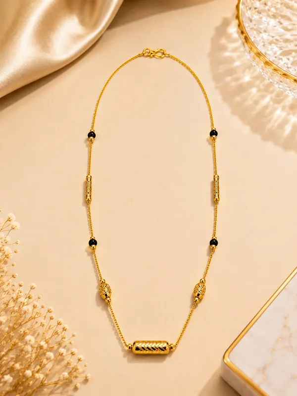 Elegant_One_Gram_Gold_Plated_Black_Bead_Chain_18_INCH