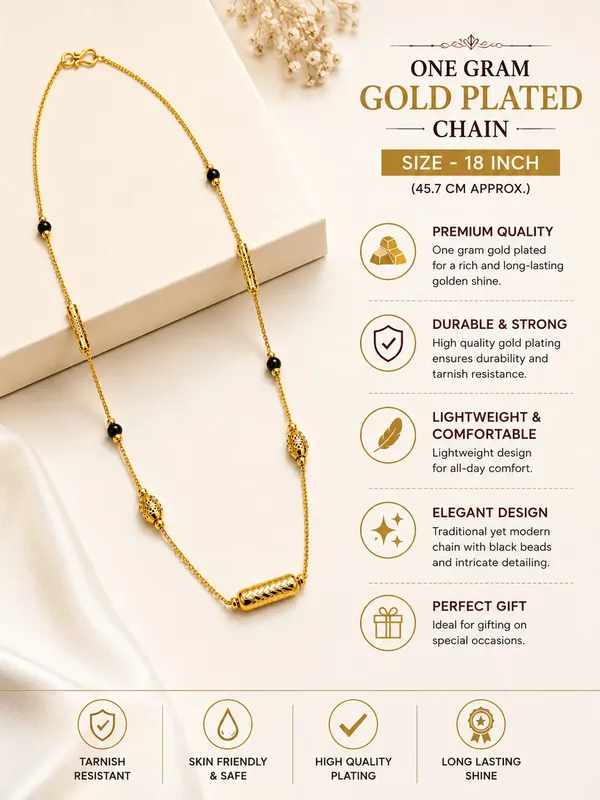 Elegant_One_Gram_Gold_Plated_Black_Bead_Chain_18_INCH