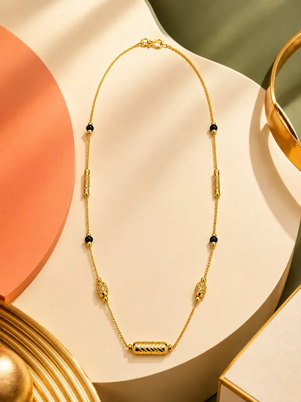 Elegant_One_Gram_Gold_Plated_Black_Bead_Chain_18_INCH