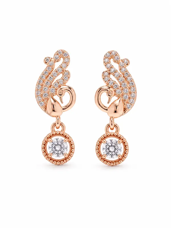 Elegant_Peacock_Sparkle_Rose_Gold_AD_Drop_Earrings