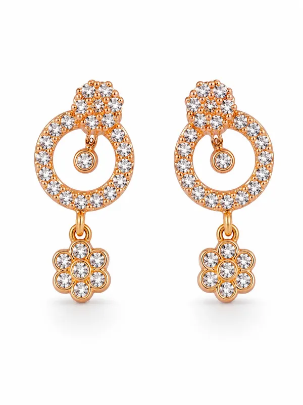 Elegant_Rose_Gold_AD_Circular_Floral_Drop_Earrings
