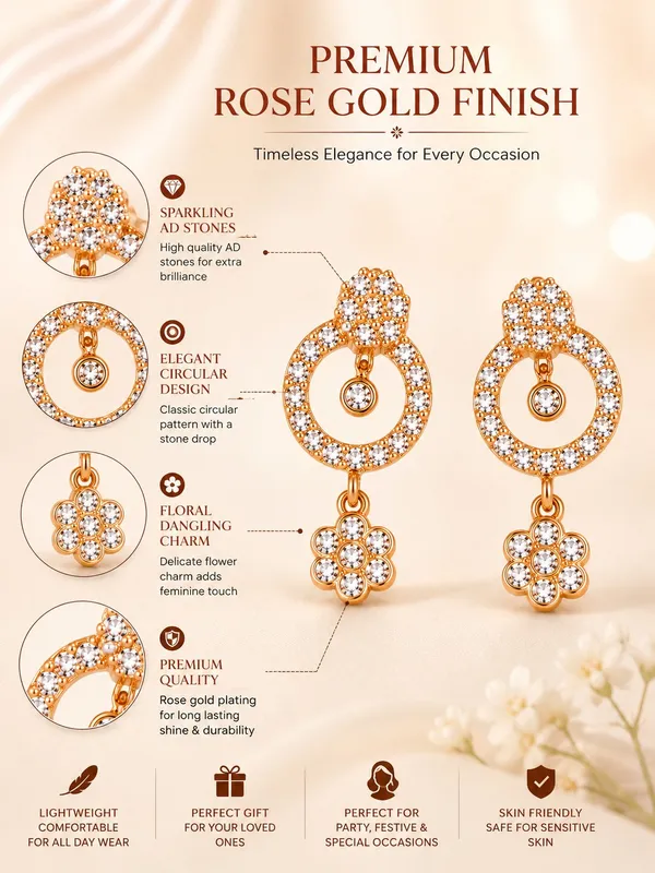 Elegant_Rose_Gold_AD_Circular_Floral_Drop_Earrings