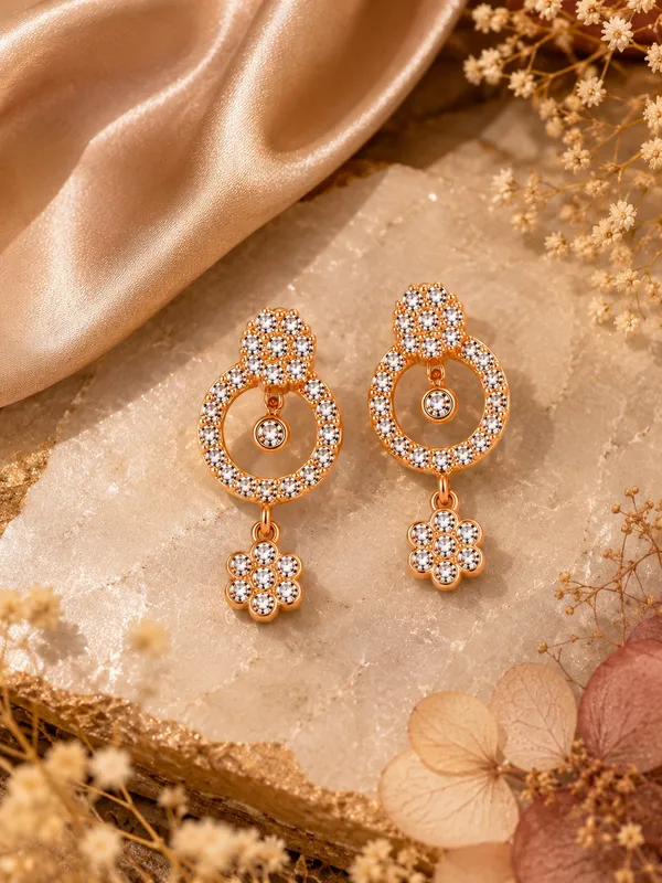 Elegant_Rose_Gold_AD_Circular_Floral_Drop_Earrings