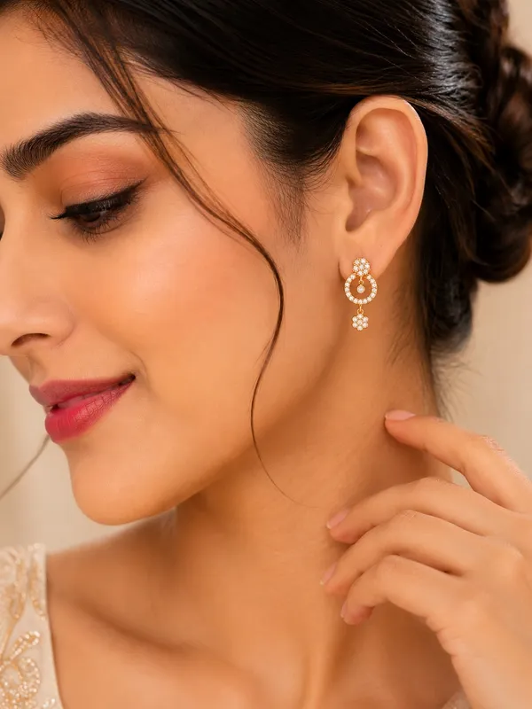 Elegant_Rose_Gold_AD_Circular_Floral_Drop_Earrings