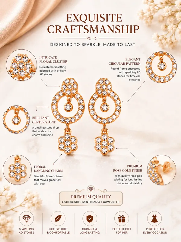 Elegant_Rose_Gold_AD_Circular_Floral_Drop_Earrings