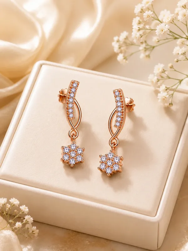 Elegant_Rose_Gold_AD_Twist_Drop_Earrings