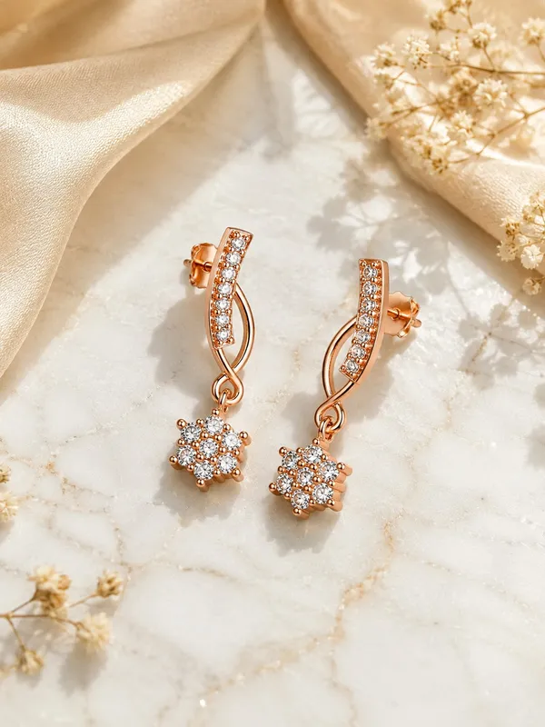 Elegant_Rose_Gold_AD_Twist_Drop_Earrings