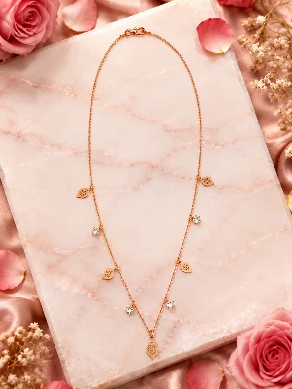 Elegant_Rose_Gold_Leaf_Charm_Chain_–_18_Inch