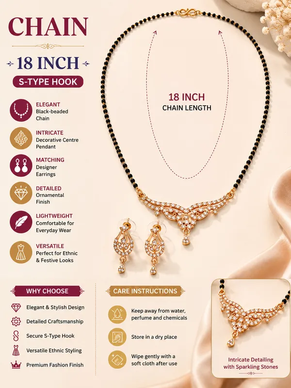 Elegant_Rose_Gold_Plated_Black_Beaded_Necklace_Set_with_Designer_Pendant_&_Earrings_18_INCH