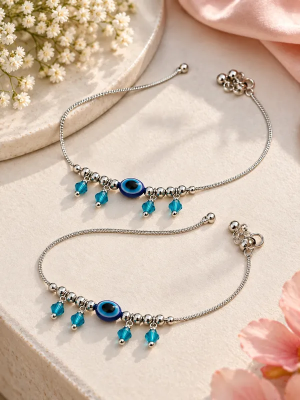 Evil_Eye_Anklet_/_Payal_with_Blue_Beads_–_10_Inch