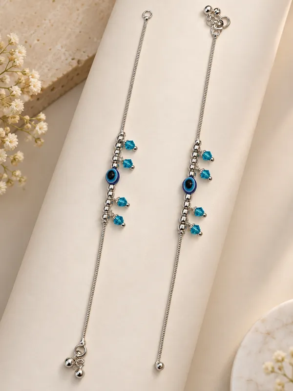 Evil_Eye_Anklet_/_Payal_with_Blue_Beads_–_10_Inch
