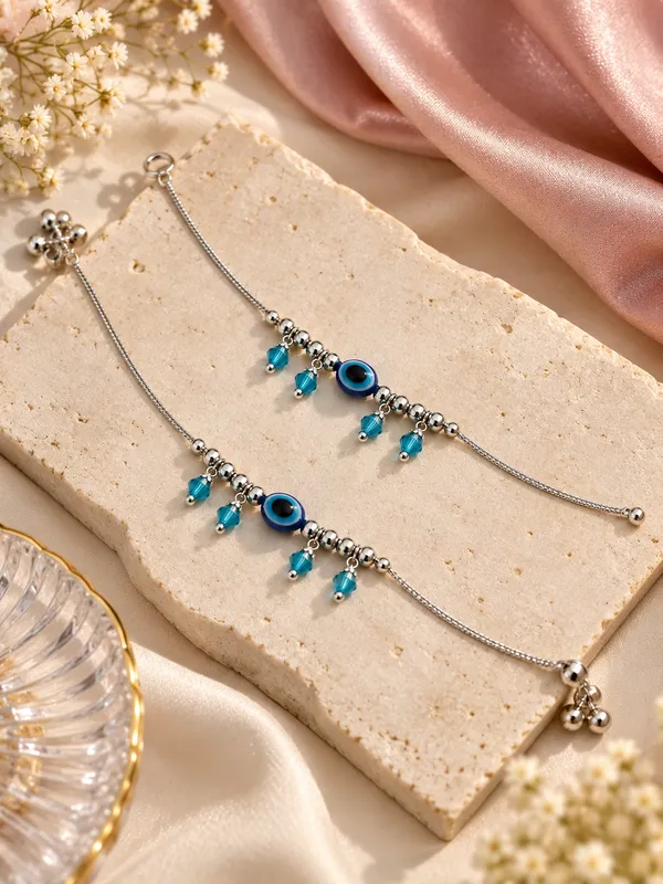 Evil_Eye_Anklet_/_Payal_with_Blue_Beads_–_10_Inch