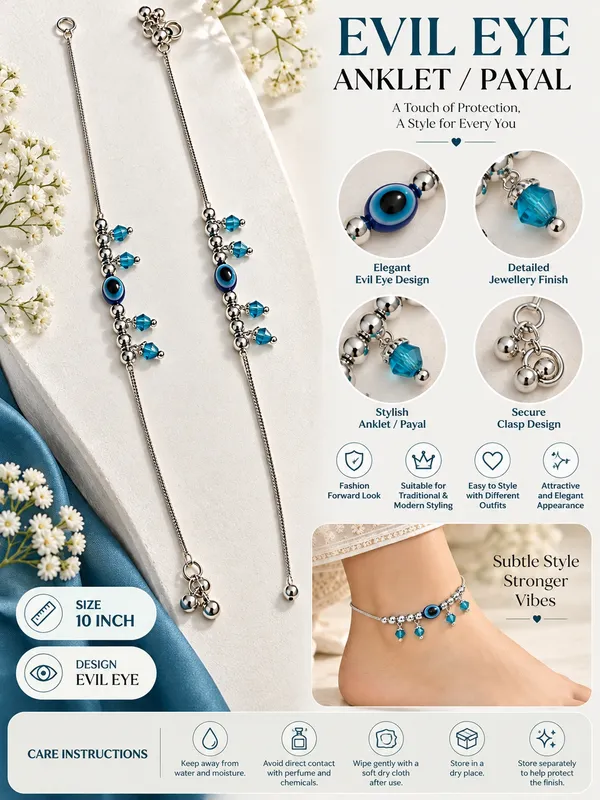 Evil_Eye_Anklet_/_Payal_with_Blue_Beads_–_10_Inch