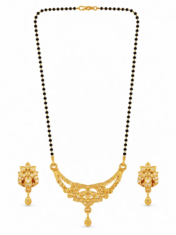 Gold_Plated_Black_Beaded_Floral_Necklace_Set_with_Matching_Earrings