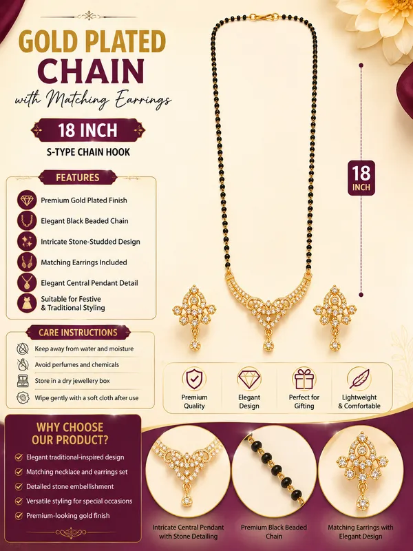 Gold_Plated_Black_Beaded_Necklace_Set_with_Matching_Earrings