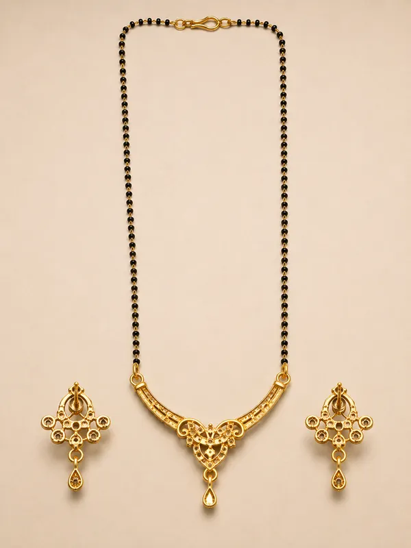 Gold_Plated_Black_Beaded_Necklace_Set_with_Matching_Earrings
